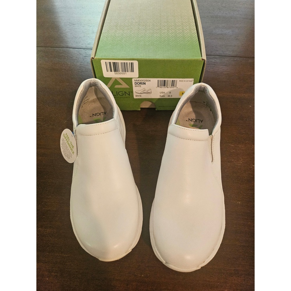 Align Dorin Slip On Shoes Women Size 6 White Orthotic Slip Resistant NM0002504